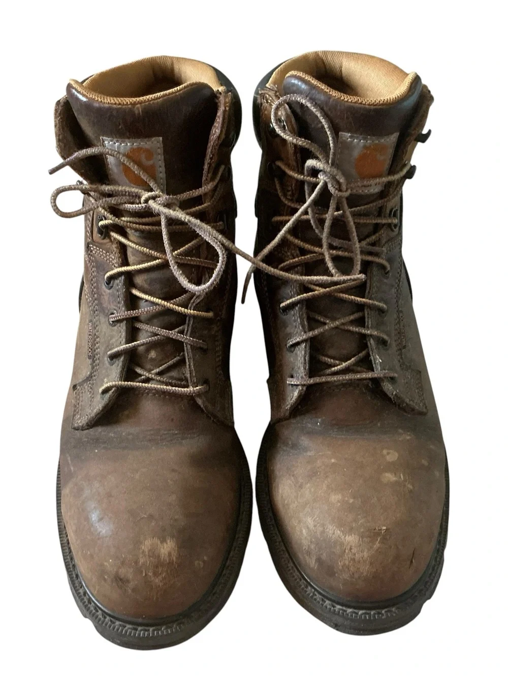 Carhartt heritage waterproof 6” steel toe work boots brown leather size 11